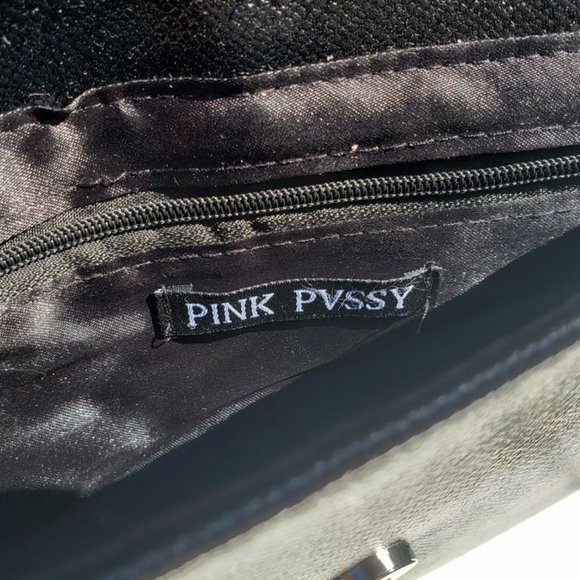 Black and Silver Bejewelled Clutch from Pink Pvssy - Picture 4 of 5